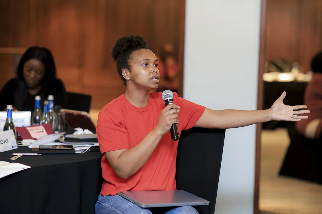 Panelist speaking at the AU-WYDE regional workshop