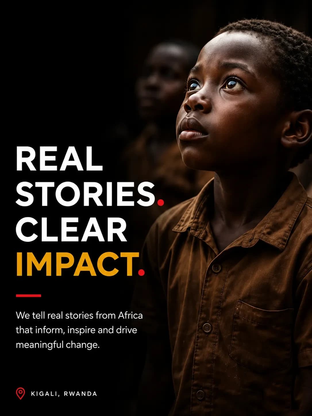 TrueStory Africa poster with Real stories. Clear impact.