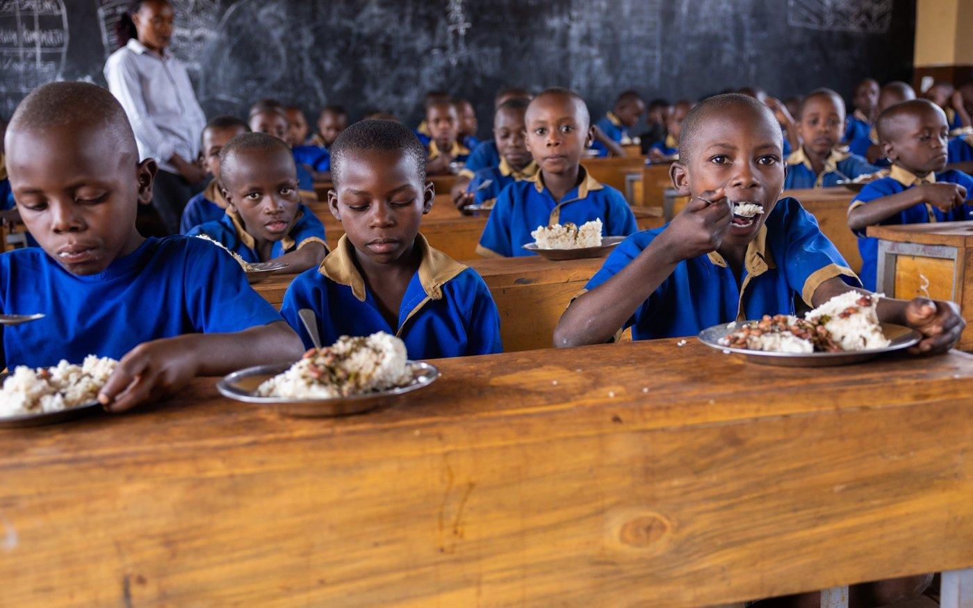 A school meal served on time