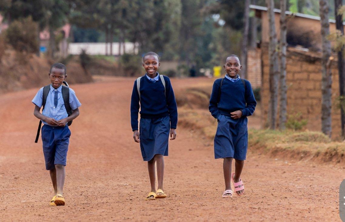 Learners on their way to school